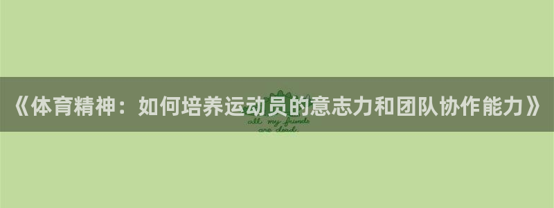 bsports必一运动：《体育精神：如何培养运动员的意志力和团队协作能力》